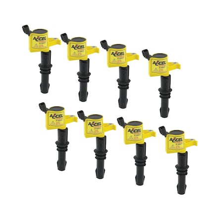 Accel Coil on Plug, 0.500 Ohms Primary Resistance/5.43K Ohms Secondary Resistance/68:1 Turns Ratio, Yellow 140033-8